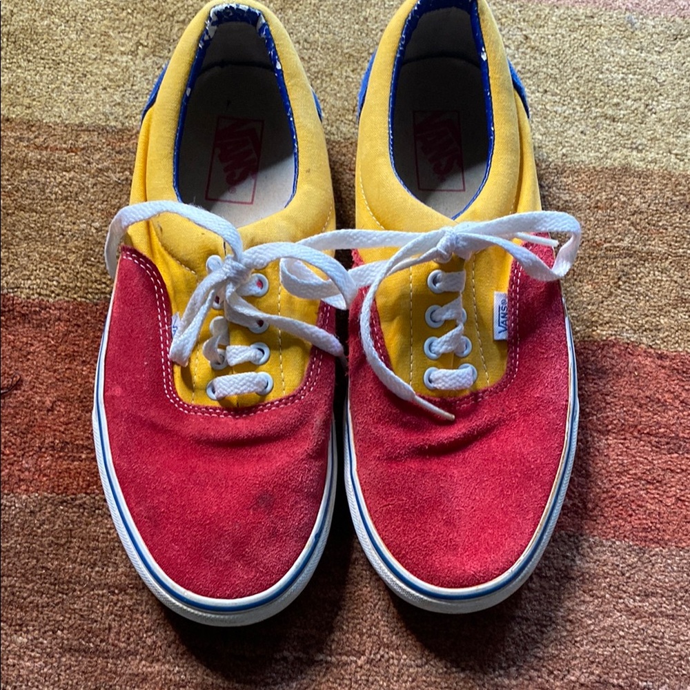 Vans Red and Yellow Skate Sneakers